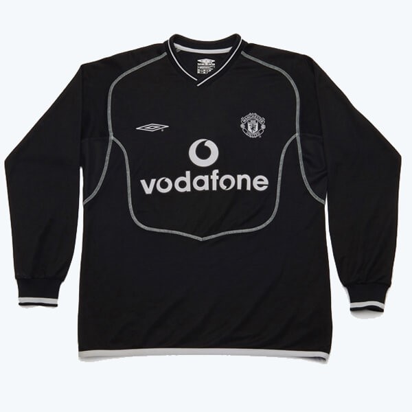 Maillot Football Manchester United Exterieur ML Retro 2000 2002 Noir